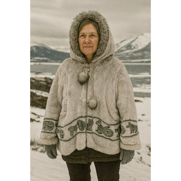 Vintage Northern Lifestyles Faux Fur Jacket Grey Design - Picture 1 of 6